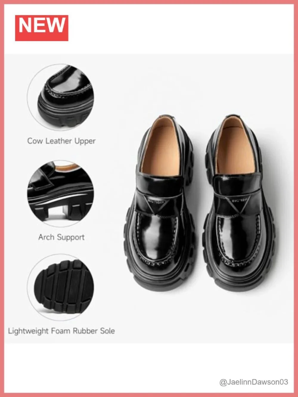 Women's Chunky Lug Sole Platform Loafers, Slip-on Business Casual Dress Shoes